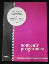 Scarce 1950 British and I Lions 1st Test v Australia Rugby Programme: The Brisbane test,
