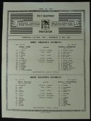 1962 British and I Lions in S Africa Rugby Programme: Foldover green sheet v Central Universities,