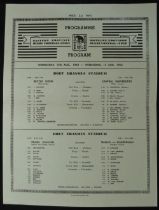 1962 British and I Lions in S Africa Rugby Programme: Foldover green sheet v Central Universities,