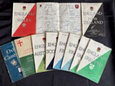 1950s England Home Multi-Signed Rugby Programmes (11): v Wales 1954 (1st Eng 5 Nations mag-style)