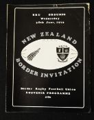 1976 in S Africa, Border v New Zealand Rugby Programme: Bold black cover to this East London
