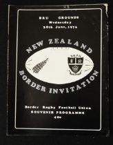 1976 in S Africa, Border v New Zealand Rugby Programme: Bold black cover to this East London