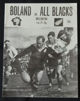 Scarcer 1976 in SA, Boland v NZ Rugby Programme: Sid Going action photo cover for the Boland clash
