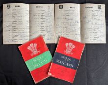 1950s Wales Home Multi-Signed Rugby Programmes (4): v Scotland 1956 and 58; v France 58 and v