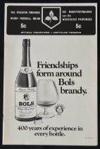 1976 in SA, Western Province v New Zealand Rugby Programme: The ‘anonymous’ cover again, WP official