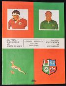 1974 British and I Lions v S Africa 2nd Test Rugby Programme: Very substantial packed illustrated