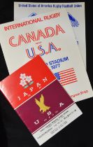 1977/1990 USA Abroad Rugby Programmes (3): Scarcer issues from the US visits to Canada (both USA and
