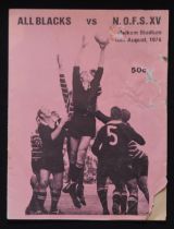 Scarcer 1976 in SA, Northern OFS v NZ Rugby Programme: At Welkom, with action cover, but with
