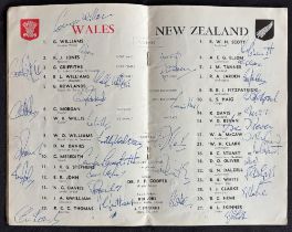 1953 Wales v New Zealand Multi-Signed Rugby Programme: What a special opportunity: the last time