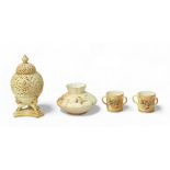 Grainger & Co Royal China Works for Royal Worcester blush ivory porcelain, comprising a late