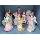 Eight assorted Royal Doulton figures, comprising ‘First Waltz’, HN2862, ‘The Skater’, HN2117, ‘