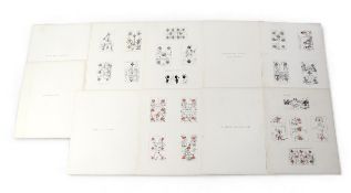 A 19th Century folio of transformation playing cards designed by William Makepeace Thackeray, c.