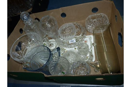 A quantity of glass including; cut glass Royal Doulton bowl, Dartington bowl, - Image 1 of 2