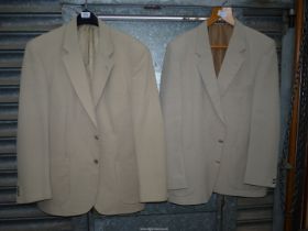 Two lightweight jackets in cream shades, one by Gurteen, the other Dunn & Co., 44" and 46" chest.