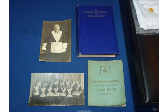 A quantity of Masonic items including photographs, cloth badges, gloves, - Image 4 of 5