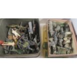 A collection of painted lead toy animals and figures, to include Britains