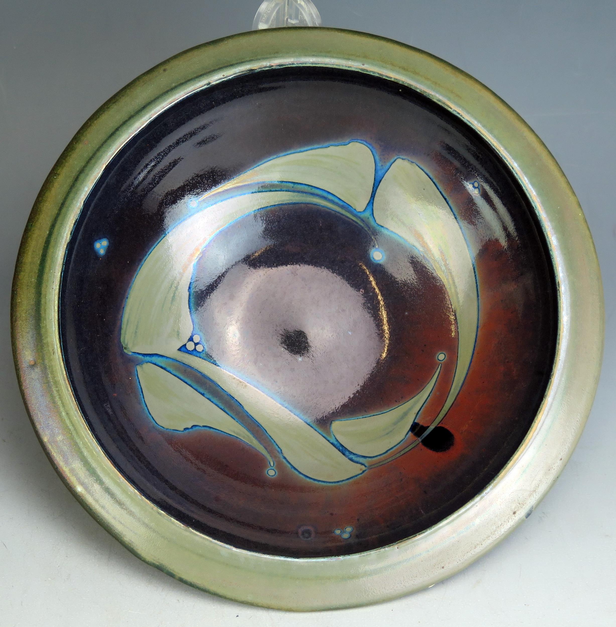 A Julian Bellmont for Aldermaston Pottery Studio Pottery Bowl with lustre glaze, 27cm diam.,