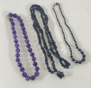 Three sets of large bead neckalces.