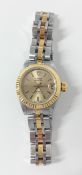 Tudor, an automatic ladies Princess Date wristwatch, mid 1990's, with a champagne baton dial, on a