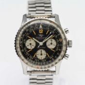 Breitling, an early gents Navitimer Chronograph stainless steel wristwatch, with Arabic 12, baton