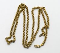 An 18ct yellow gold chain, length 60cm, approx 8.2g.
