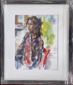 Robert Lenkiewicz (1941-2002), watercolour and pen 'She sings: 'The Masochism Tango' by Tom