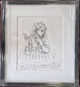 Robert Lenkiewicz (1941-2002), pen and ink 'Study of Eliza, smoking (7 August 1978)', with