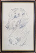 Robert Lenkiewicz (1941-2002), pencil sketch on paper of a dachshund dog, signed in pencil, framed