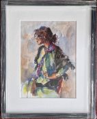 Robert Lenkiewicz (1941-2002), watercolour 'Study of Eliza in profile (August 1978)', with