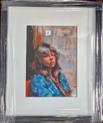 Robert Lenkiewicz (1941-2002), mixed media 'Eliza in blue with light switch (December 3rd 1978)',