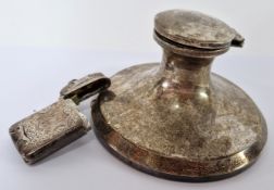 A Victorian silver vesta case, hallmarked Birmingham 1895, maker Thomas Hayes, together with a