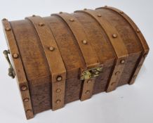 A small wooden chest.