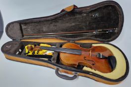 A full size 4/4 Rushworth and Dreaper violin, the Apollo style 8 no. 1930, length approx 59cm, in