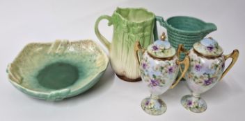 A collection of pottery, to include a Sylvac celery vase, Beswick bowl, and others. (5)