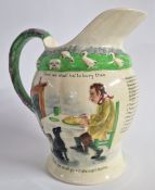 A Crown Derby Musical Jug, decorated with ducks, height 20cm.