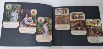 A collection of early 20th century sentimental card sets with poetic First World War laments, in a
