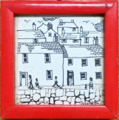 Brian Pollard (1946-) ink on paper sketch of a street, signed lower right 'Pollard 86', framed and