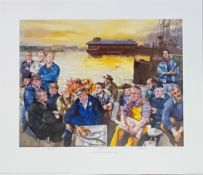 Robert Lenkiewicz (1941-2002), 5 limited edition prints, 'The Barbican Fishermen, 2000', of a