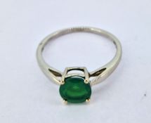 Gemporia, a Turquoise Ethiopian opal ring, set in 9k white gold, size S, with certificate of