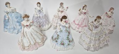 A Royal Worcester collection 'The Romance of the Victorian Era', eight figurines to include 'The