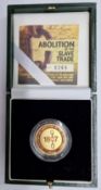 An Elizabeth II limited edition Abolition of the Slave Trade gold proof £2 coin, 2007, Royal Mint,