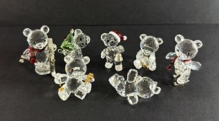 Swarovski Crystal Glass, small collection of Kris Bears including Kris bear with ski's, 2013