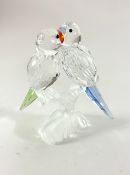 Swarovski Crystal Glass, 'Budgies', boxed.