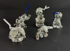 Swarovski Crystal Glass, Kris bear on Sleigh, annual edition 2007 Kris Bear sitting on Drum, Kris