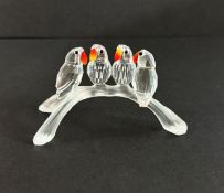 Swarovski Crystal Glass, 'Lovebirds Baby', boxed.