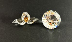 Swarovski Crystal Glass, SCS African Orchid - 2018 and 2012 joining gift Chaton, boxed.