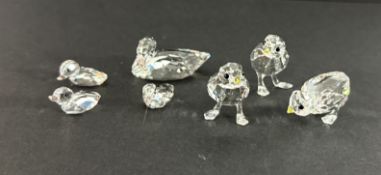 Swarovski Crystal Glass, Chickens and Ducks, all boxed.