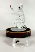 Swarovski Crystal Glass, Masquerade - Harlequin - 2001, with stand and plaque, no box.