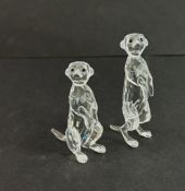 Swarovski Crystal Glass, Meerkats, boxed.