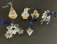 Swarovski Crystal Glass, Christmas Ornament - Hanging including Santa Claus, Snowman, Christmas Tree